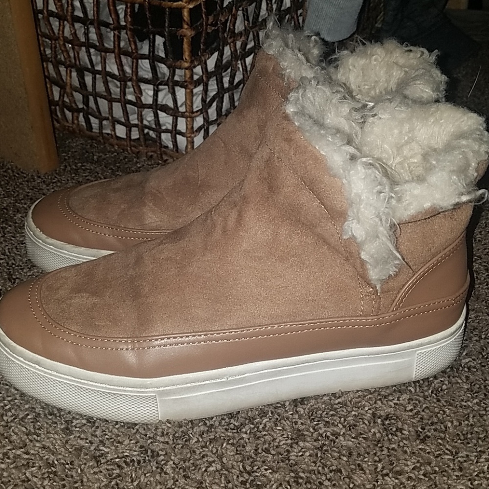 H&M Furry slip on booties